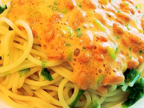 善玉菌を増やそう♪あおさのり＆納豆パスタ